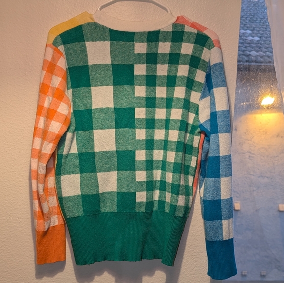 Cider colorful check picnic cardigan sweater - sz S - Picture 4 of 5